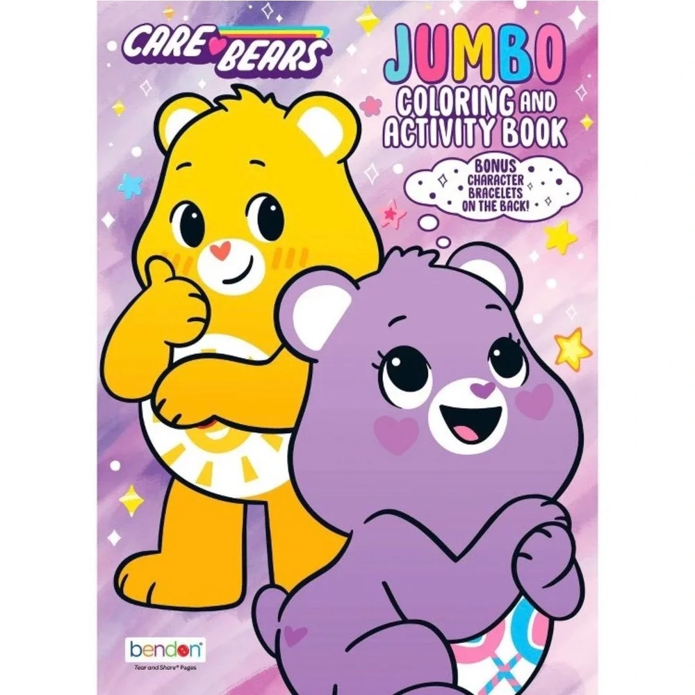 Care Bears Stationery Activity Set Jewelry Kit Coloring Book Pouch 4pc Bundle